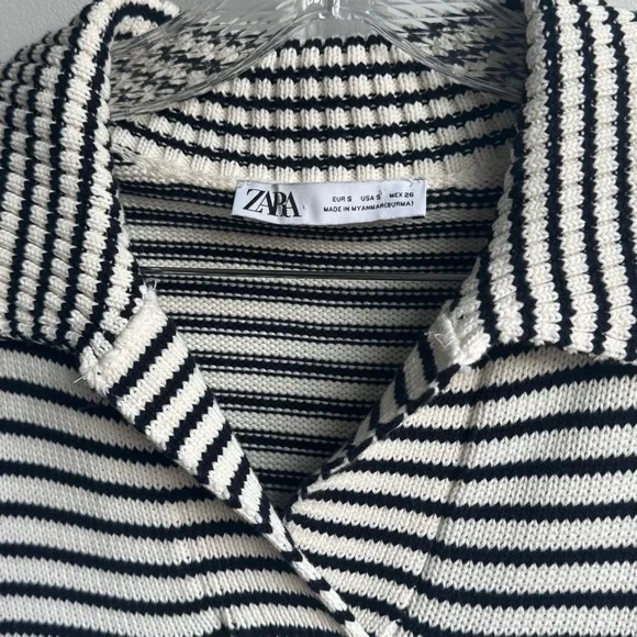 Zara Striped Sleeveless Cotton Vest Knit Top  size S - Picture 8 of 11